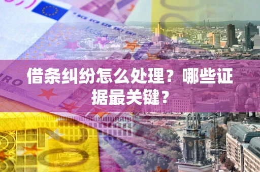 武汉借条纠纷怎么处理？哪些证据最关键？