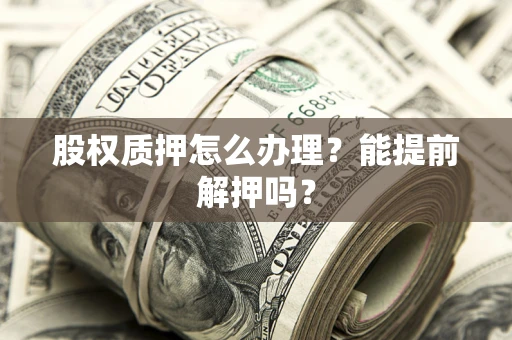 武汉股权质押怎么办理？能提前解押吗？